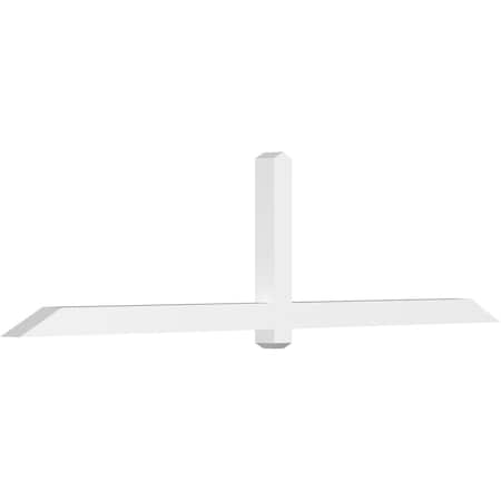 Ekena Millwork Eugene Architectural Grade PVC Gable Bracket, 108"W x 27"H x 4"D x 4"F, 6/12 Pitch GBP108X27X0404EUG00